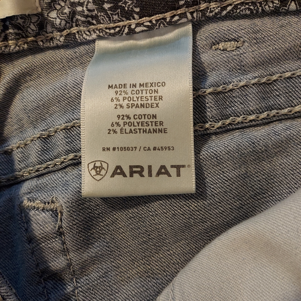 Ariat Light Blue Western Women's Midrise Straight Leg Jeans - 30R - Picture 4 of 10